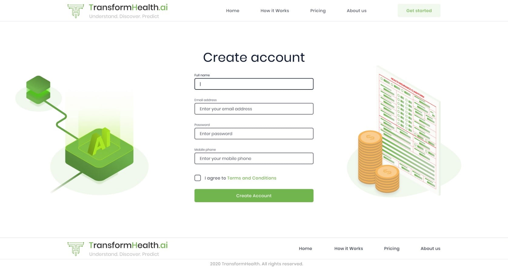 create account for Transforming the Healthcare Systems